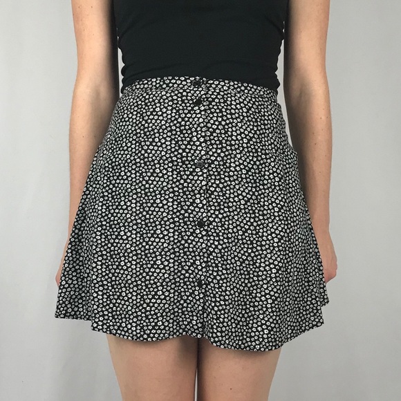 button front skater skirt